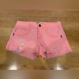 Women’s l.e.i. Lowrise Light Pink-Peach Denim Shorts - Size Junior 3